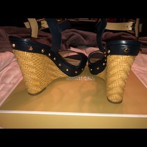 michael kors ellen leather wedge